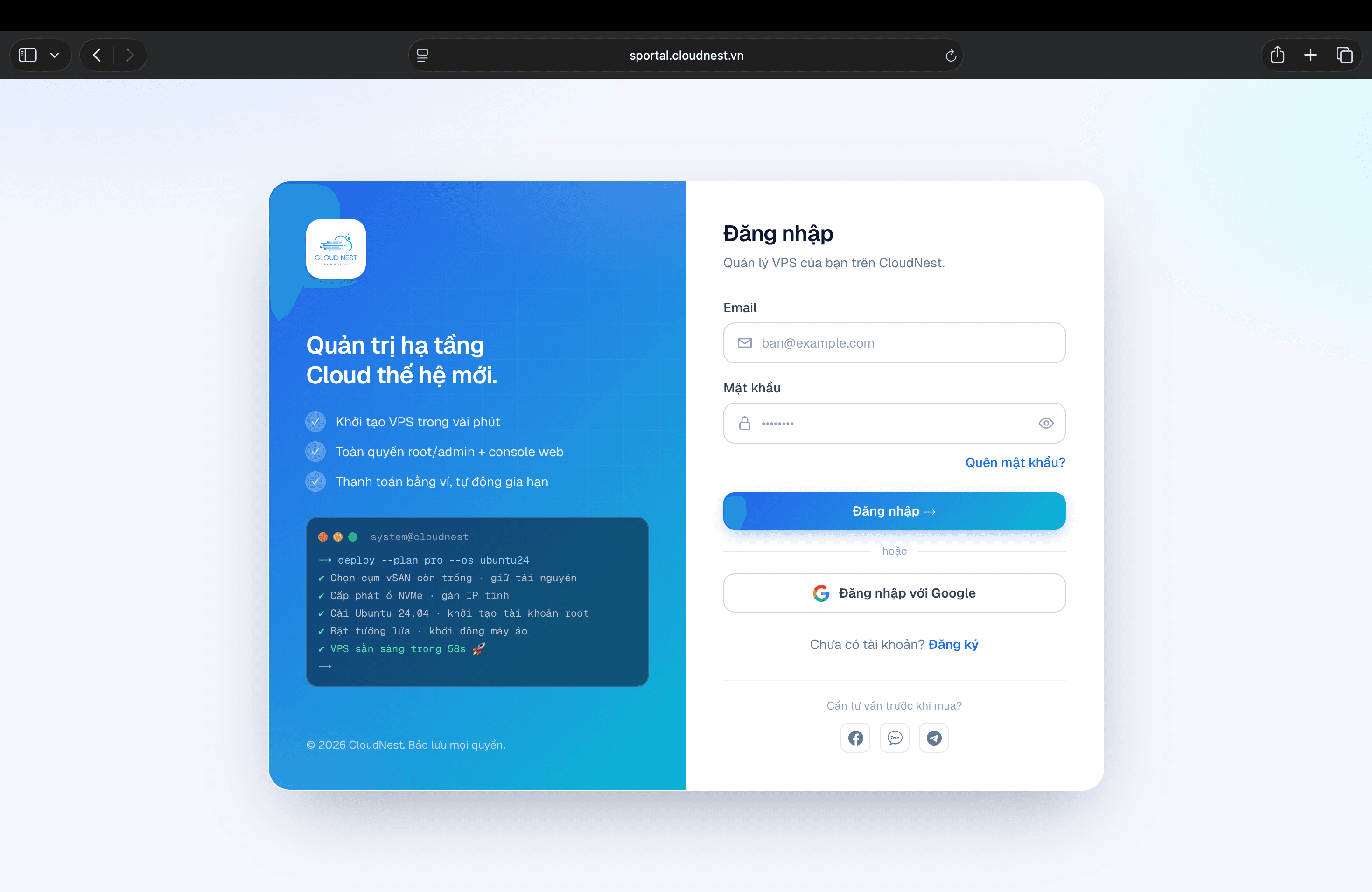 Tổng quan tài khoản CloudNest