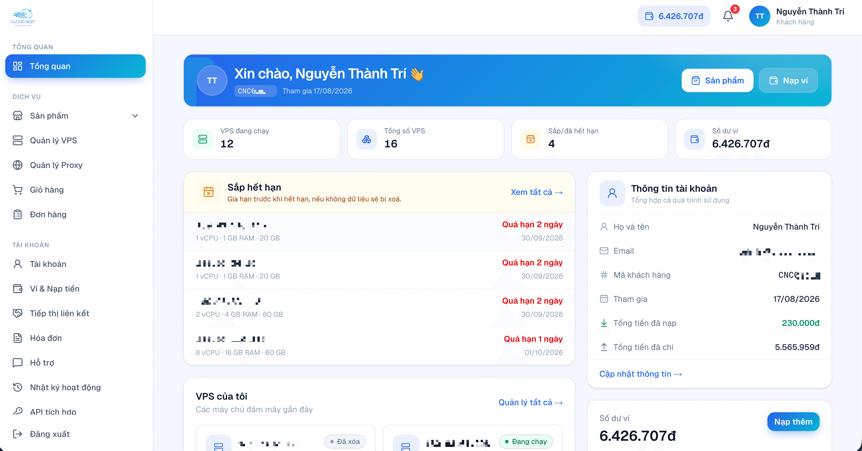 Quản lý dịch vụ VPS