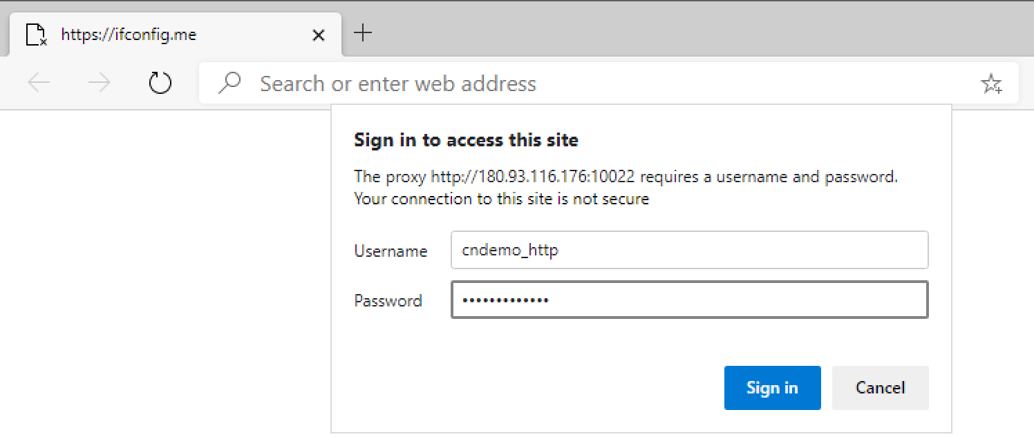 Edge: Sign in to access this site — The proxy http://180.93.116.176:10022 requires a username and password