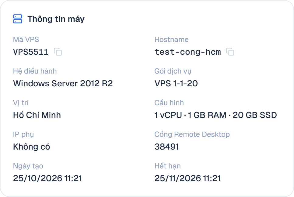 Thẻ Thông tin máy trên Portal: dòng Cổng Remote Desktop 38491