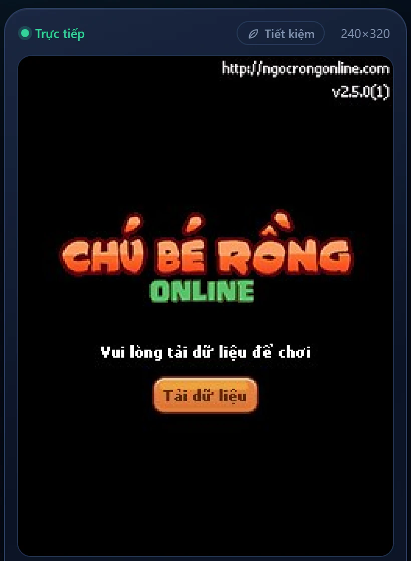 Ngọc Rồng Online vừa mở trên slot: Vui lòng tải dữ liệu để chơi